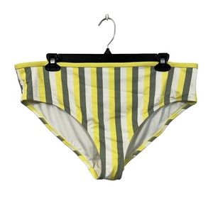 New Yellow gray white striped bikini bottoms size 2X